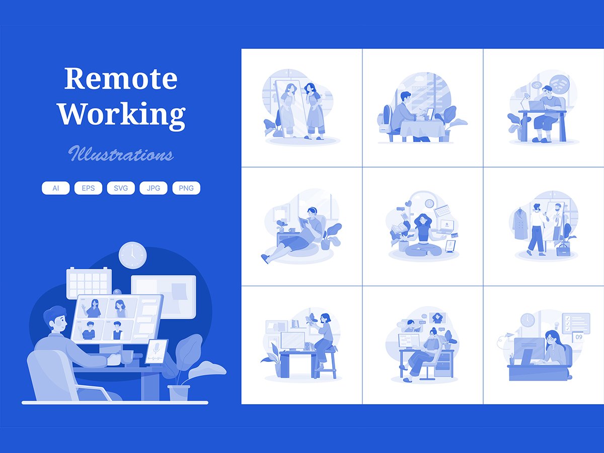 M508_ Remote Working Illustration Pack 4