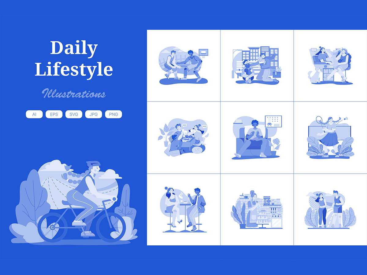 M507_ Daily Lifestyle Illustration Pack 4