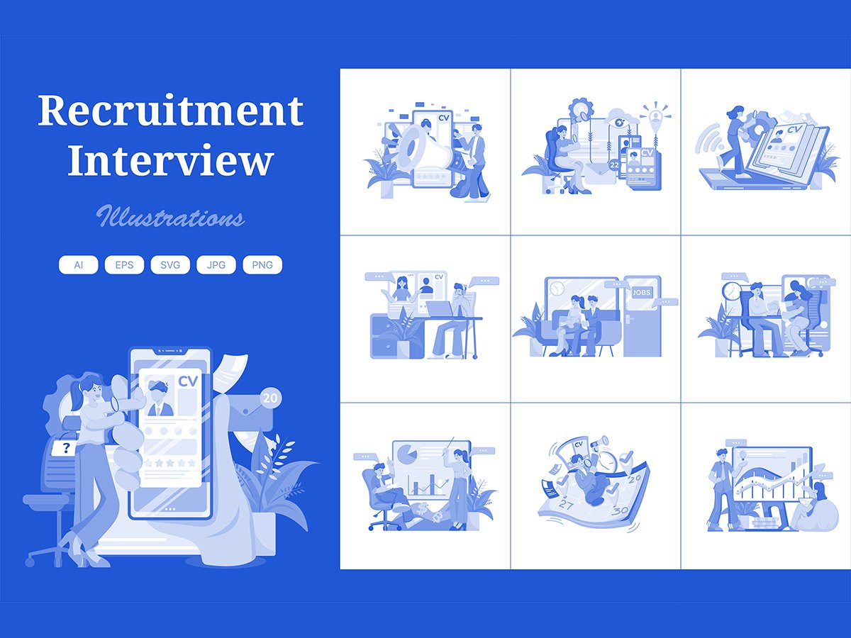 M502_ Interview and Hiring Illustration Pack 4