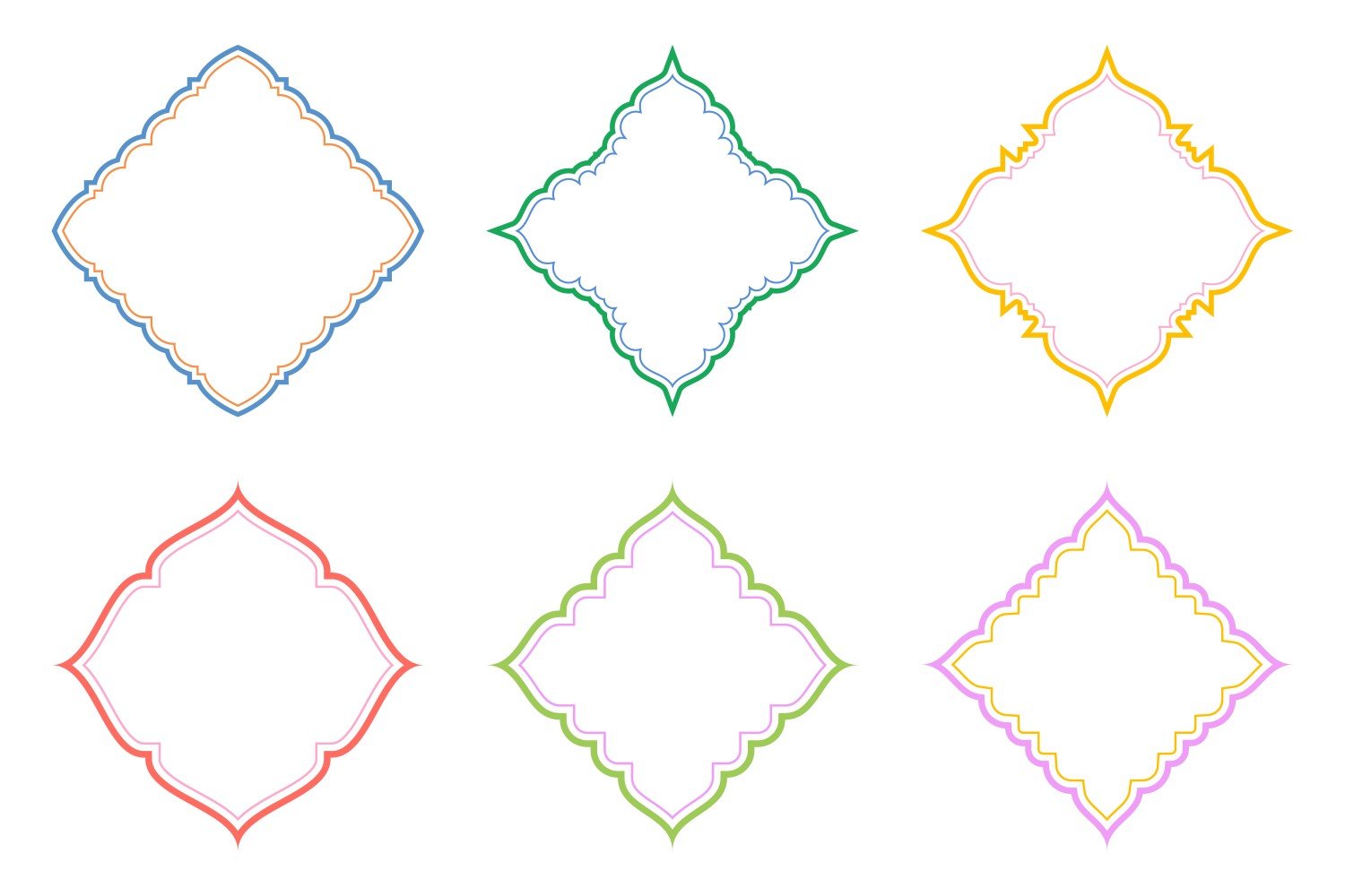 Islamic Emblem Design double lines Set 6 - 14