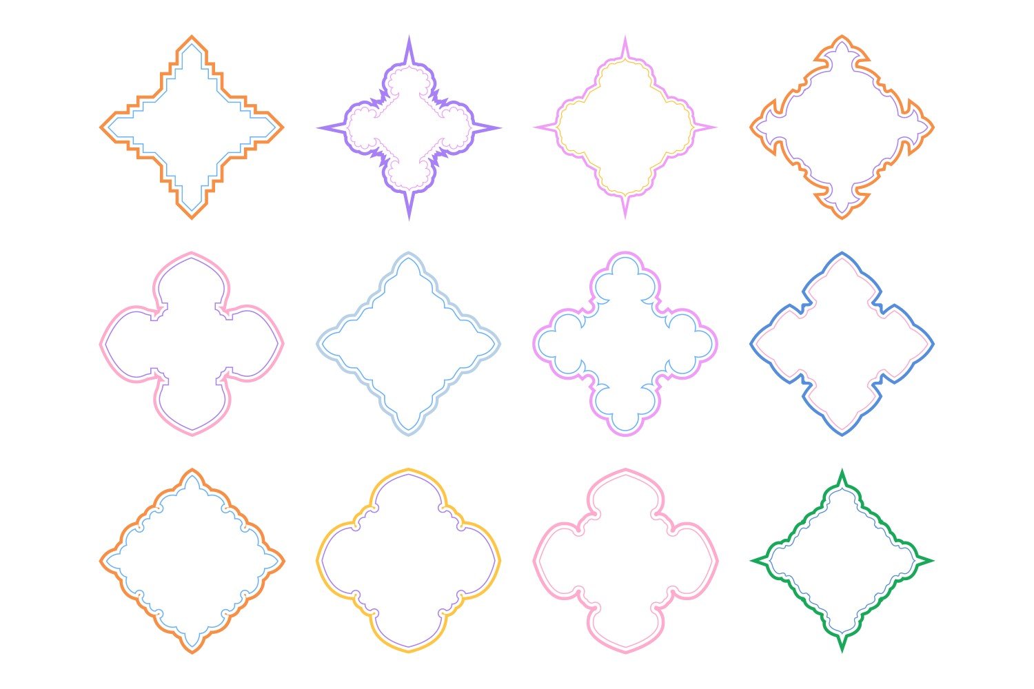 Islamic Emblem Design double lines Set 12 - 4