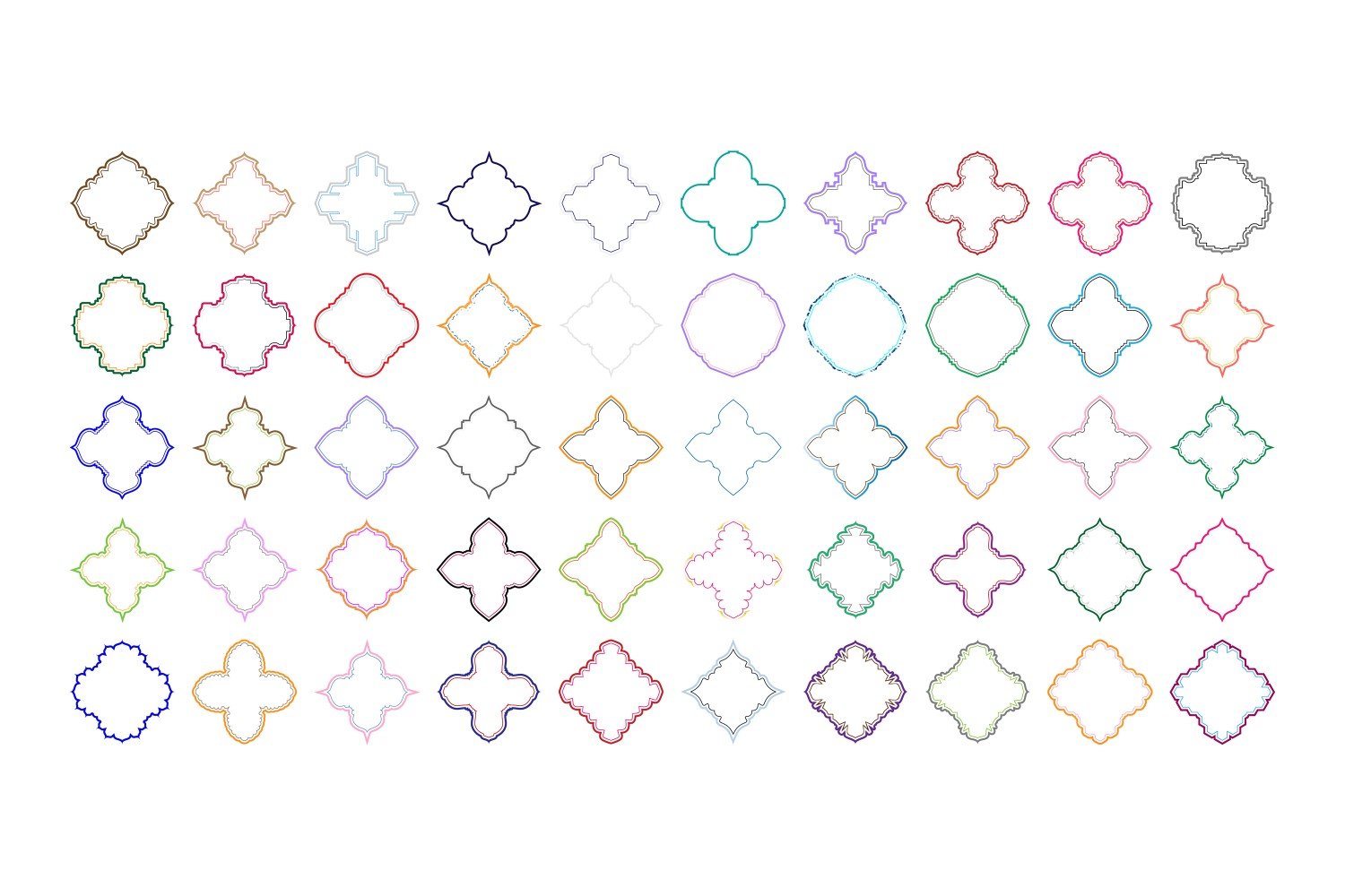 Islamic Emblem Design double lines Set 50 - 1