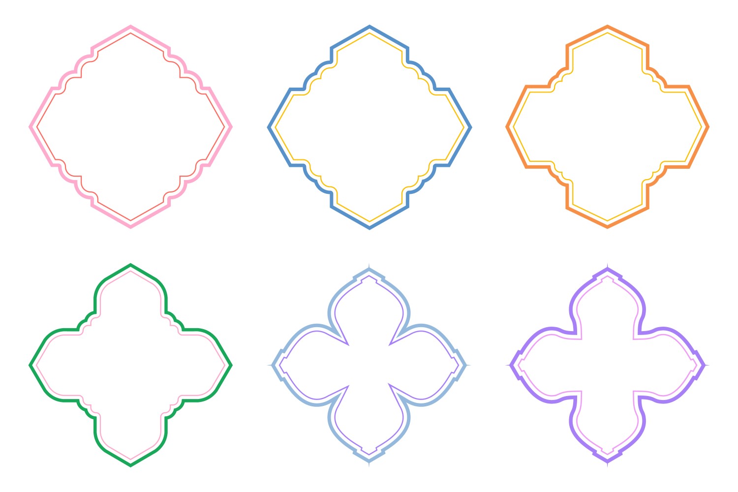 Islamic Emblem Design double lines Set 6 - 23