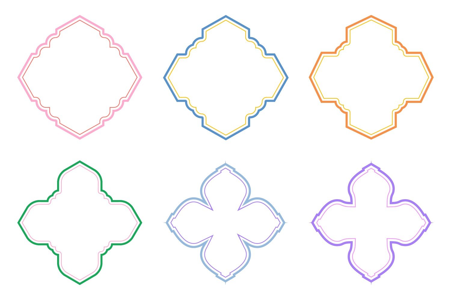 Islamic Emblem Design double lines Set 6 - 23.