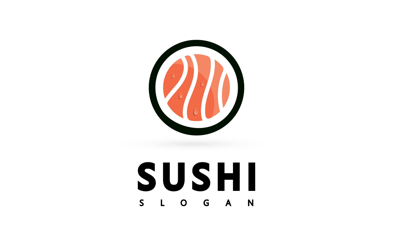 Logo Icon Vector Icon Bar or Shop, Sushi,Onigiri Salmon Roll, Isolated modern Object V1