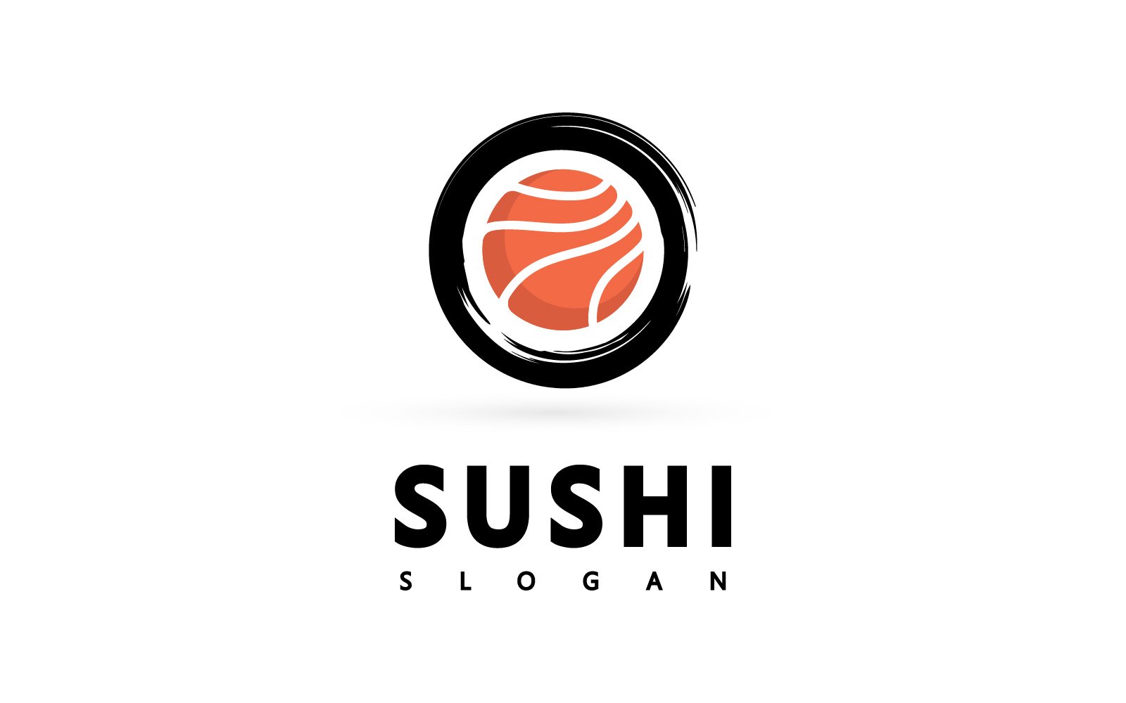 Logo Icon Vector Icon Bar or Shop, Sushi,Onigiri Salmon Roll, Isolated modern Object V3