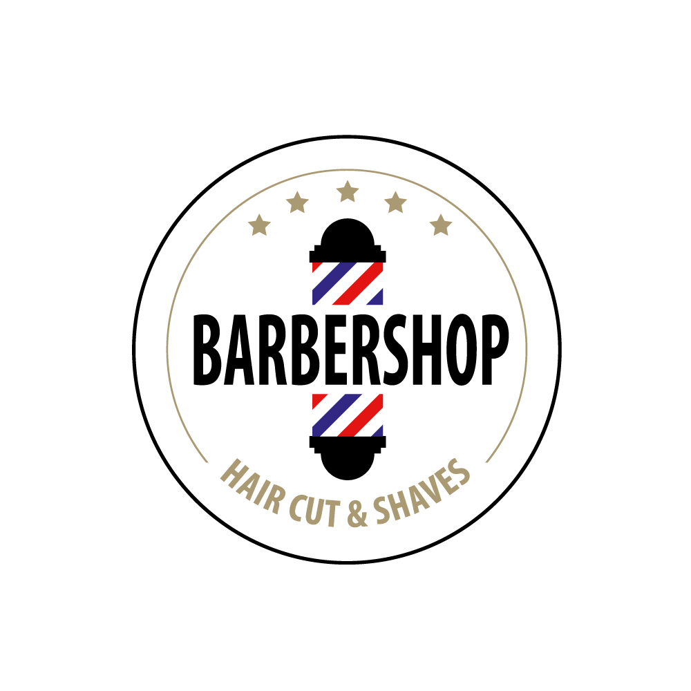 Logo barber Shop labels and banner