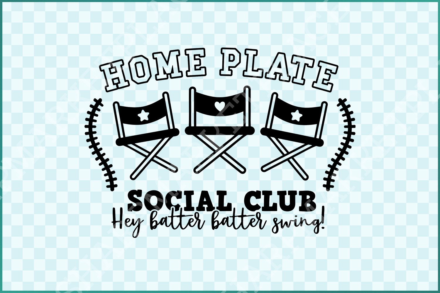 Home Plate Social Club, Hey Batter Swing, Baseball Mom SVG & PNG, Baseball Mama Family