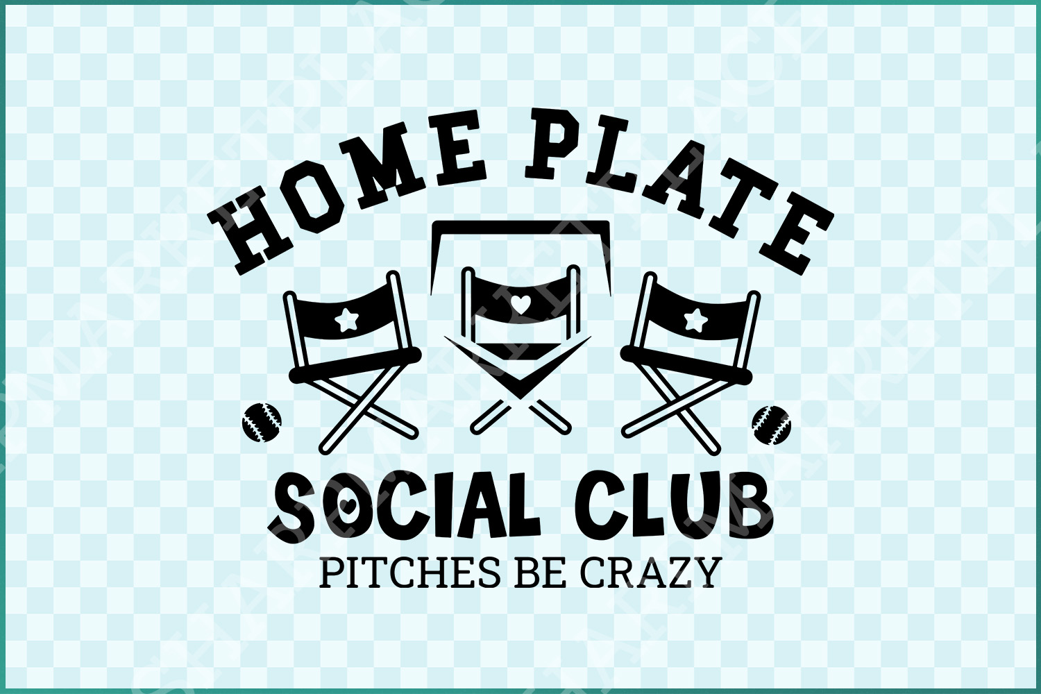 Home Plate Social Club SVG/PNG, Baseball Mom & Mama Sublimation, Pitches Be Crazy Softball