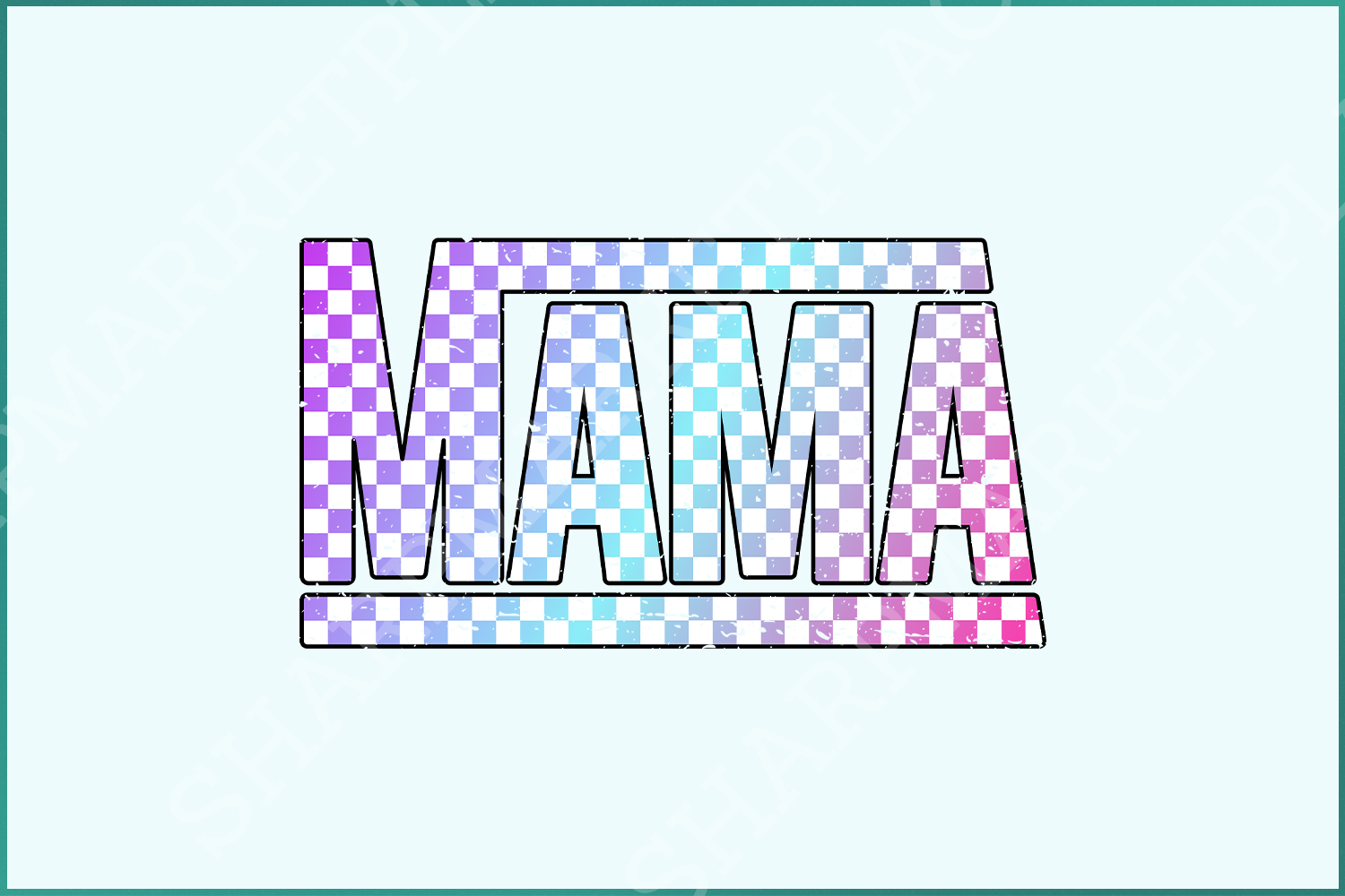 Retro Checkered Mama PNG, Distressed Mom T-Shirt Design, Sublimation Mother's Day Gift