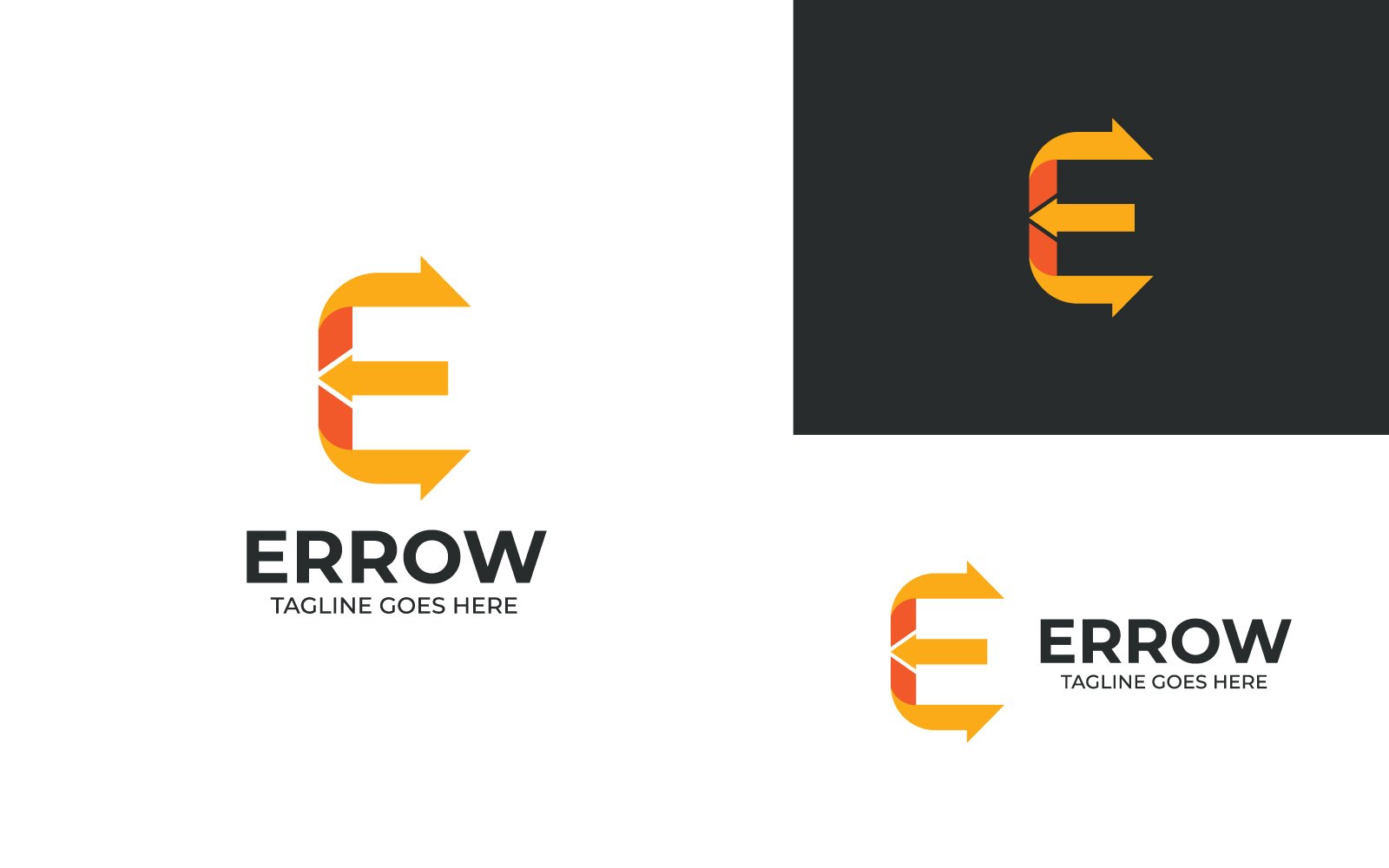E Arrow Logo Template Design