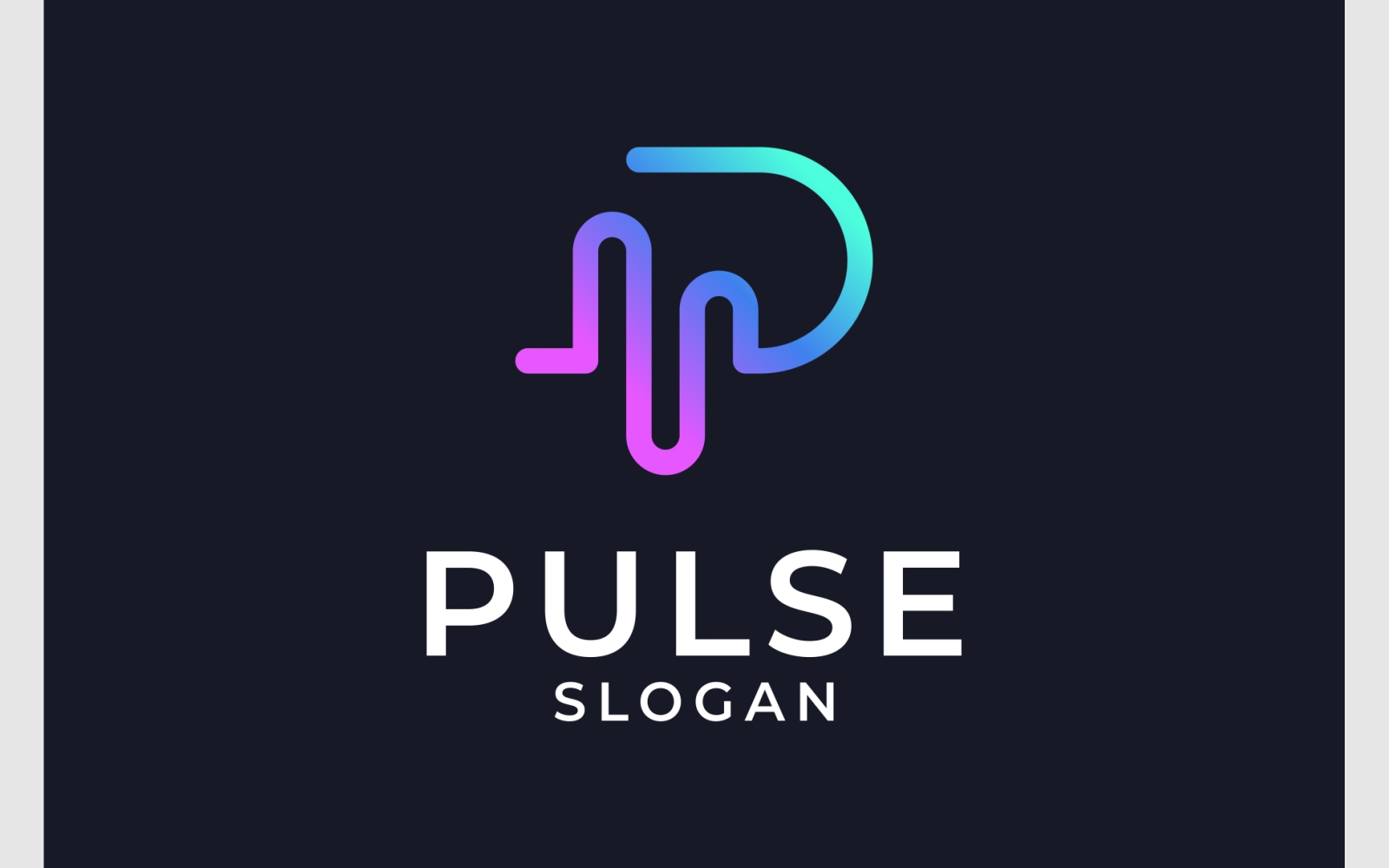 Letter P Pulse Heartbeat Modern Logo