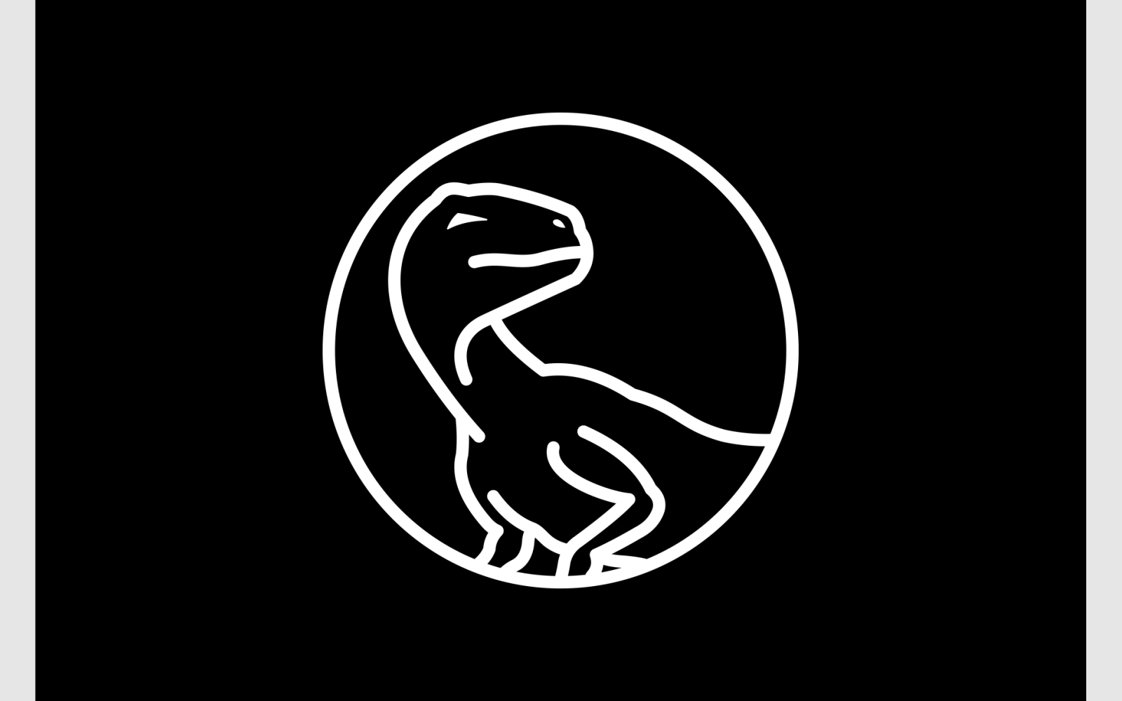 Raptor Dinosaur Line Art Logo