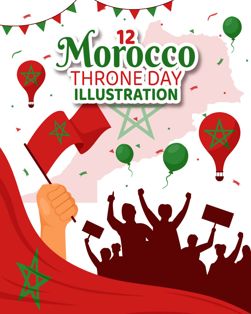 12 Morocco Throne Day Illustration