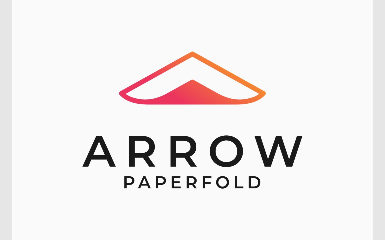 Arrow Up Paper Fold Creative Logo