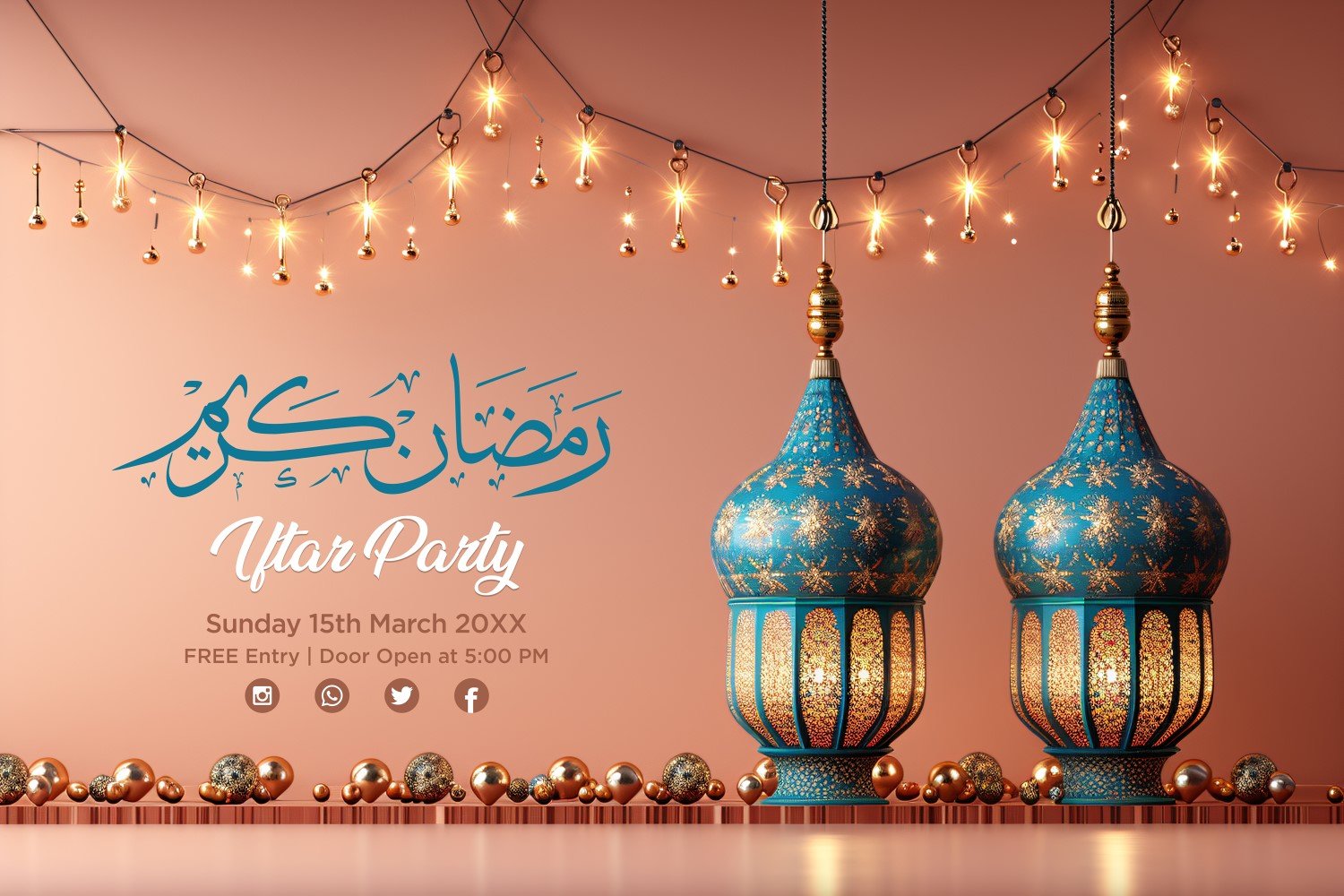 Ramadan Iftar Party Banner Design Template 145