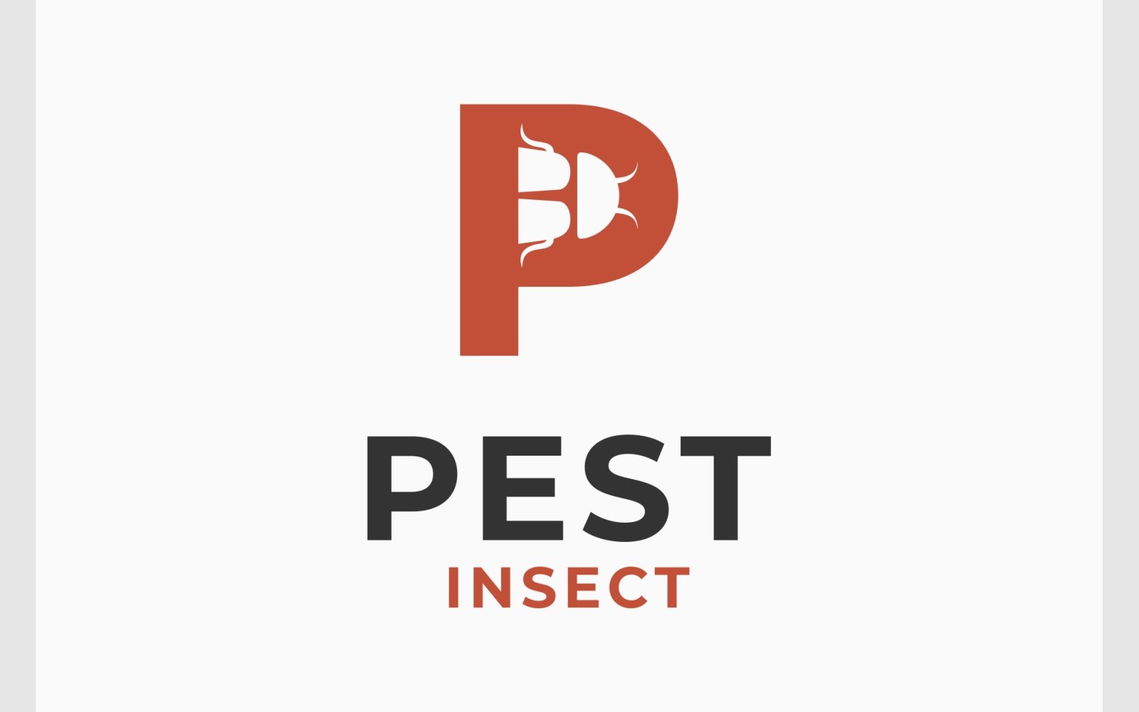 Letter P Pest Insect Logo