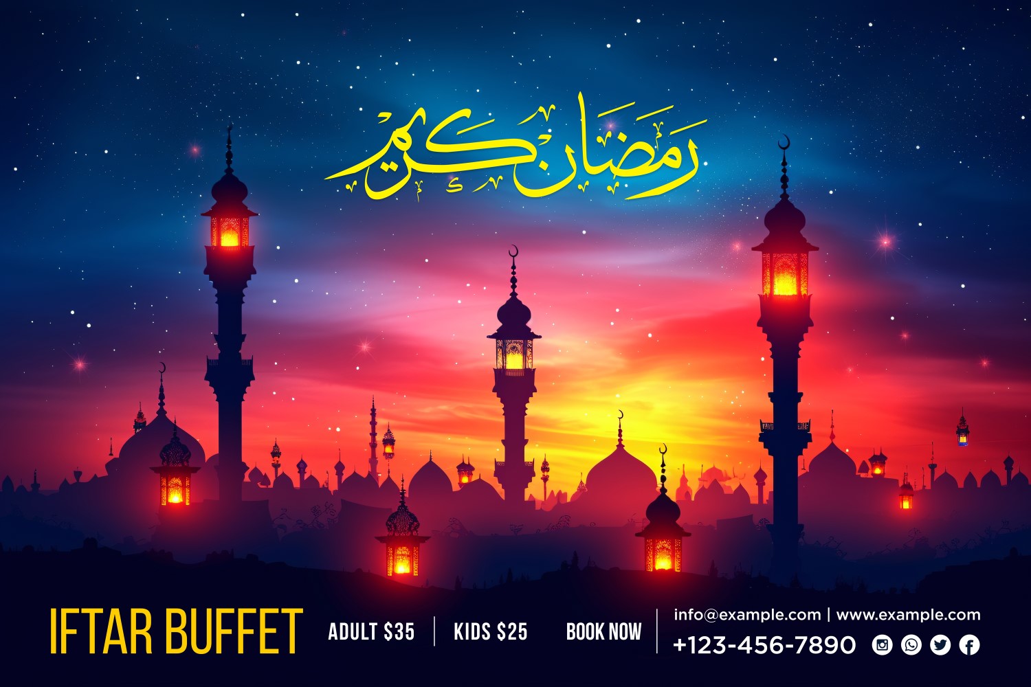 Ramadan Iftar Buffet Banner Design Template 216