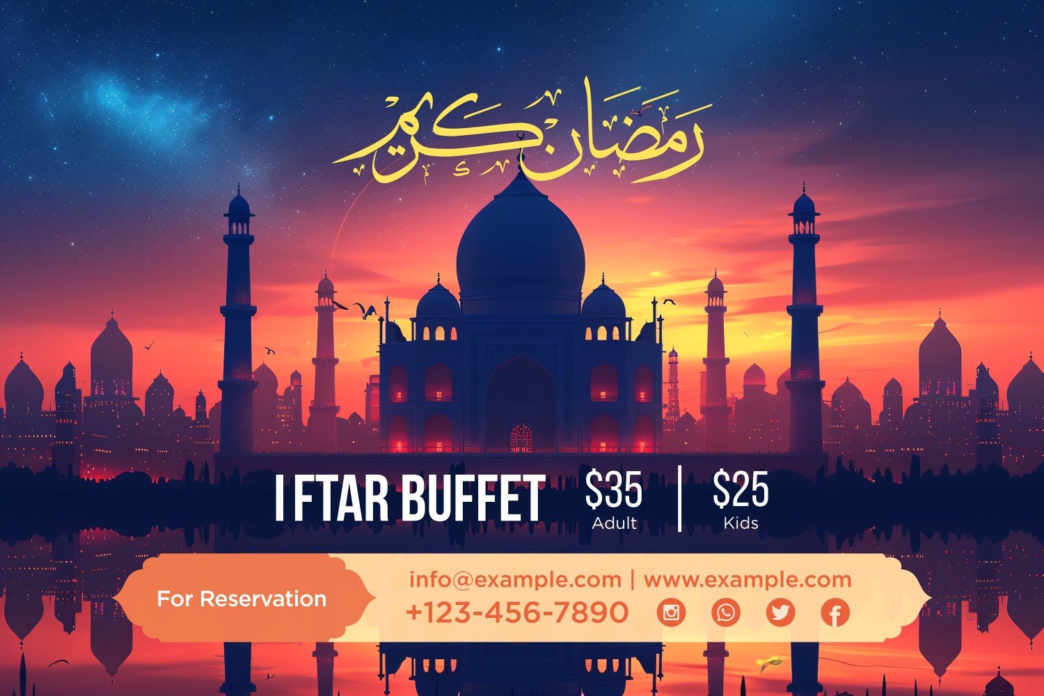Ramadan Iftar Buffet Banner Design Template 218