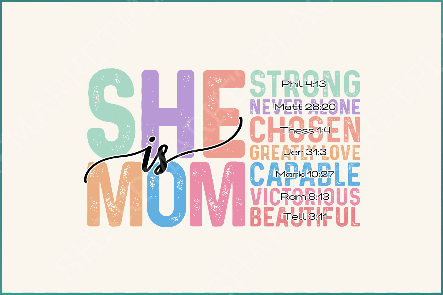 She is Mom PNG, Empowered Women Quote, Strong Mom Mother's Day PNG, Mom Life