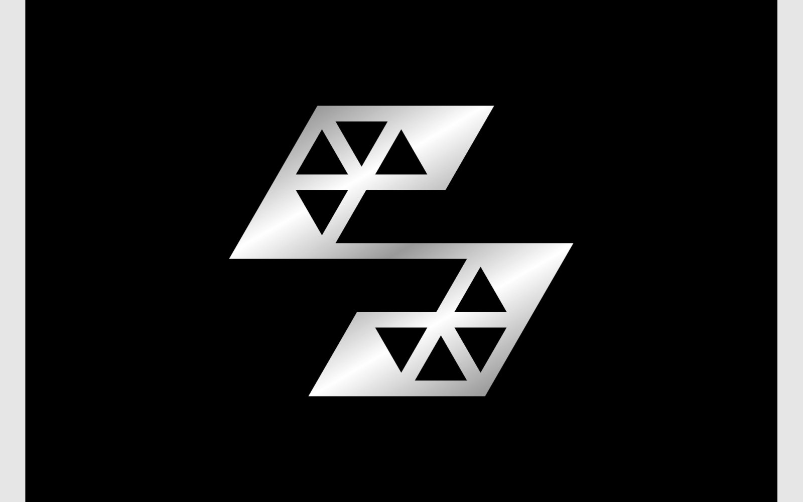 Letter S Wireframe Steel Silver Logo