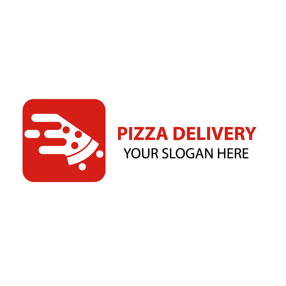 Pizza delivering logo. Creative courier service