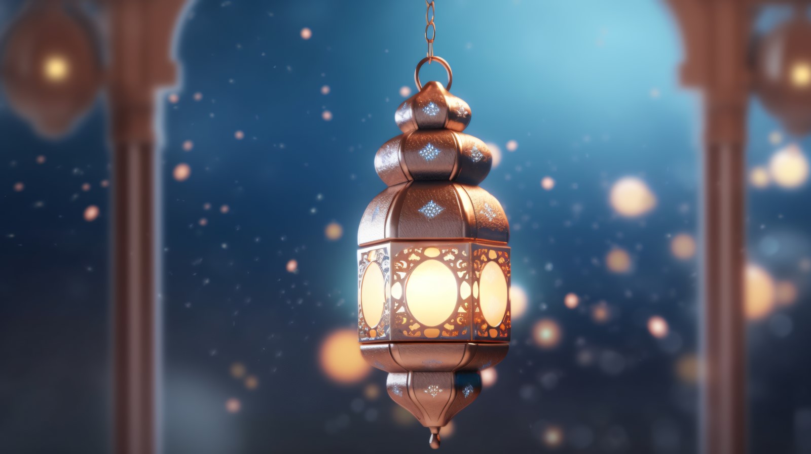 Islamic background with a hang lantern 08