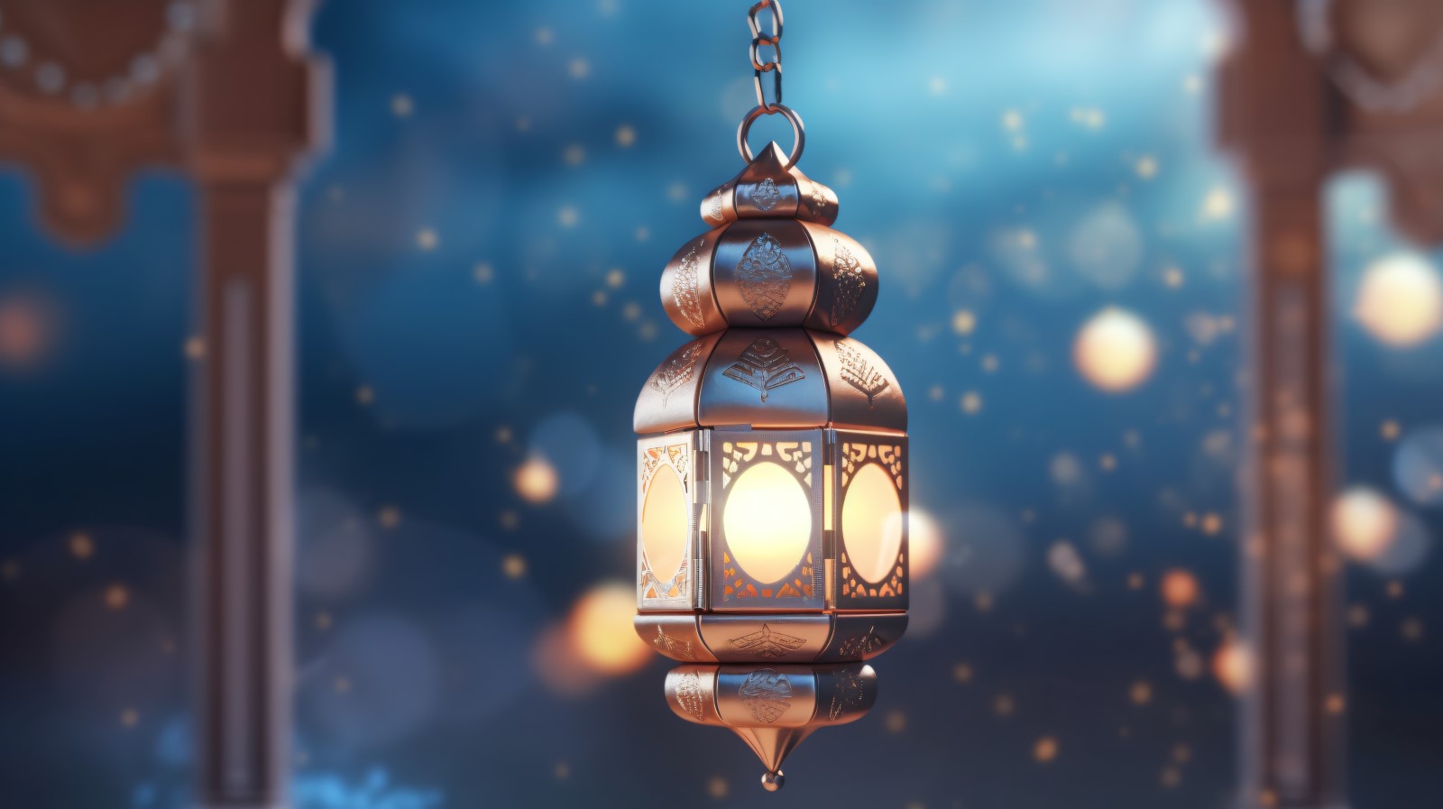 Islamic background with a hang lantern 09
