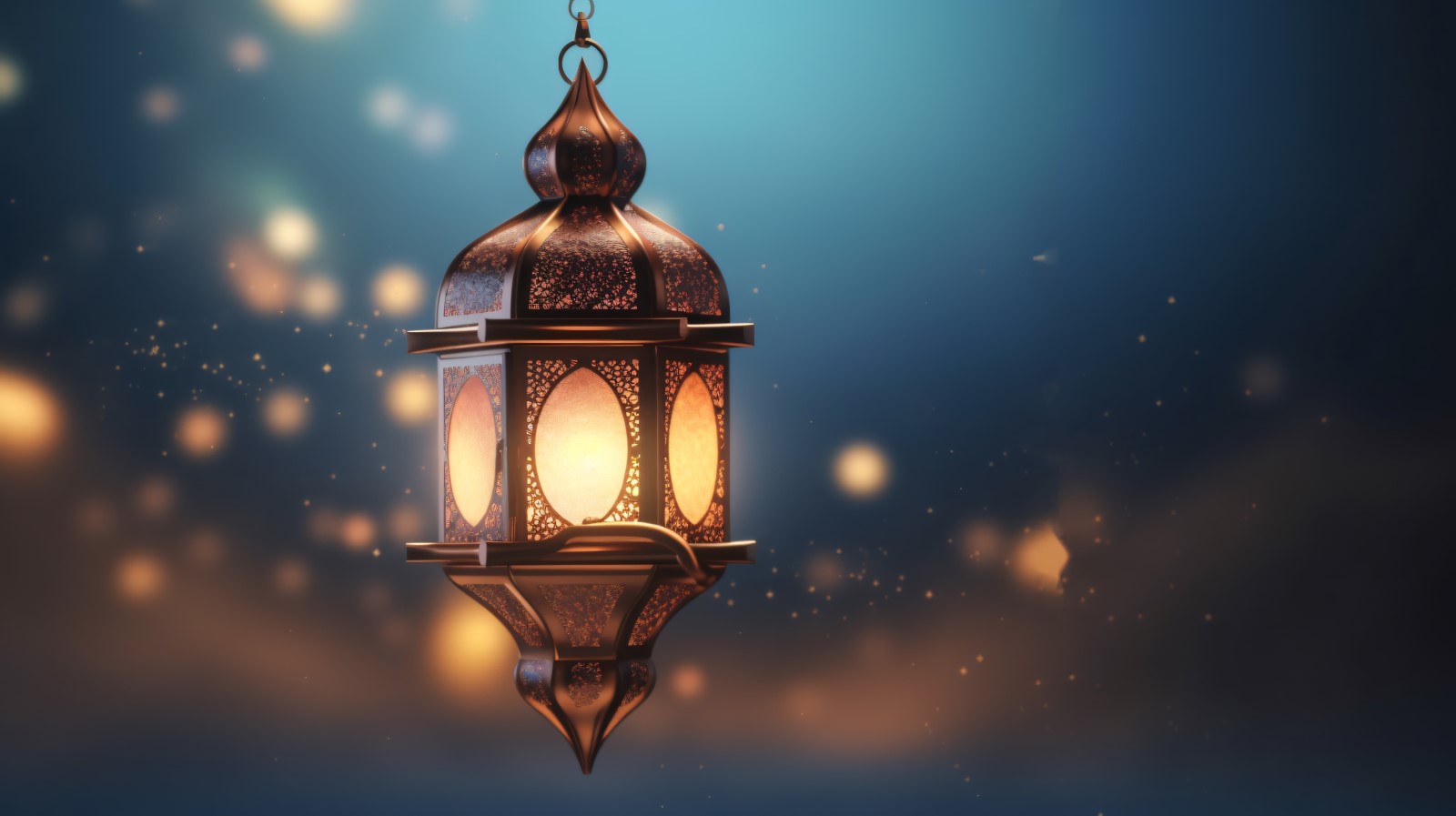 Islamic background with a hang lantern 12