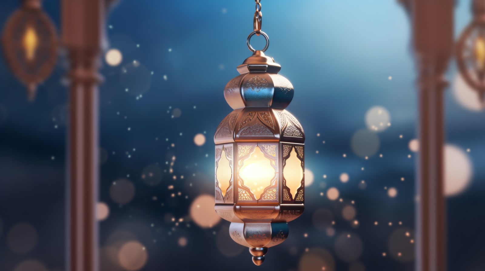 Islamic background with a hang lantern 15