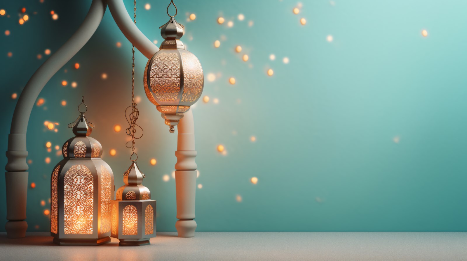 Islamic background with a hang lantern 19