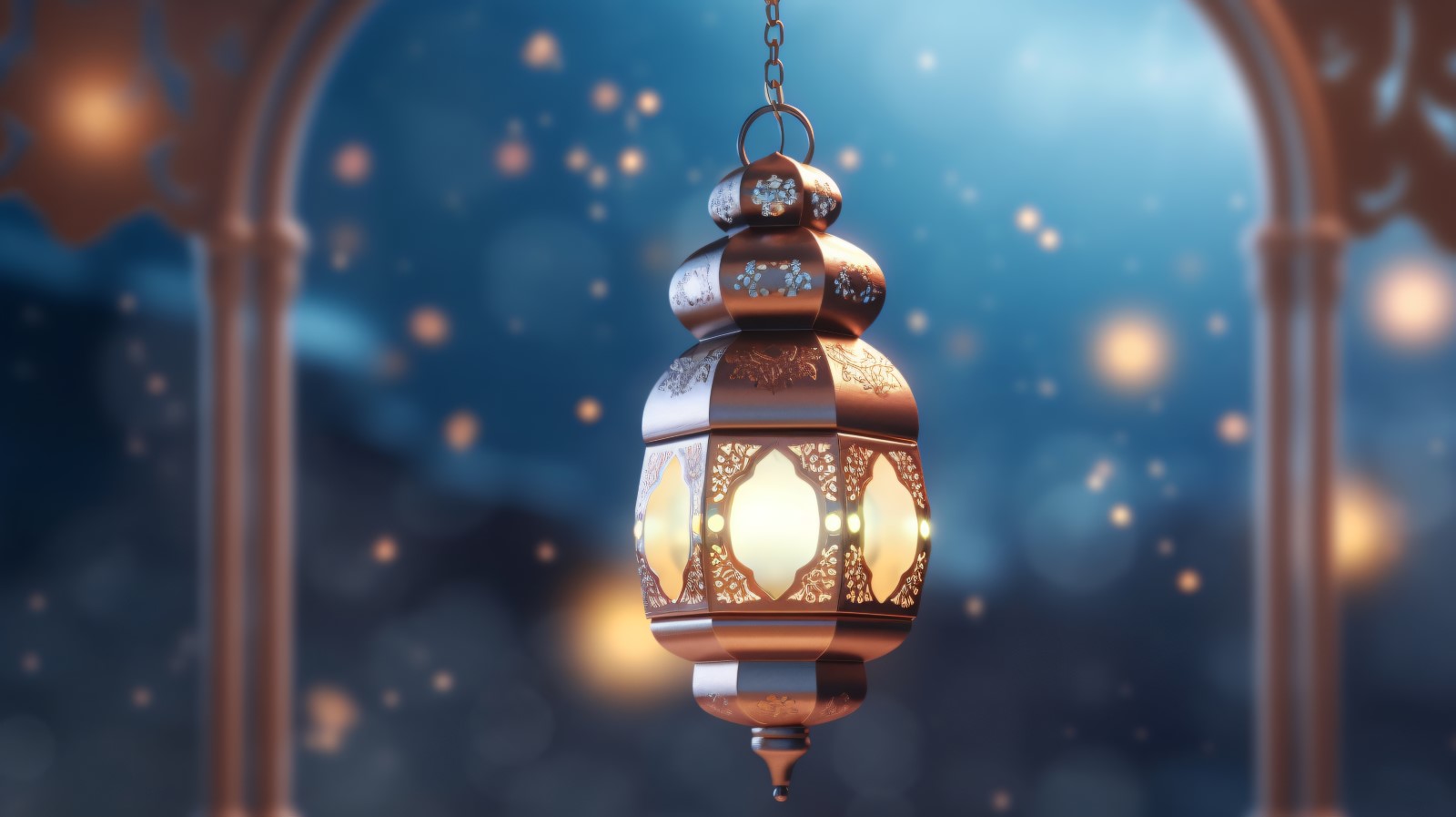 Islamic background with a hang lantern 20