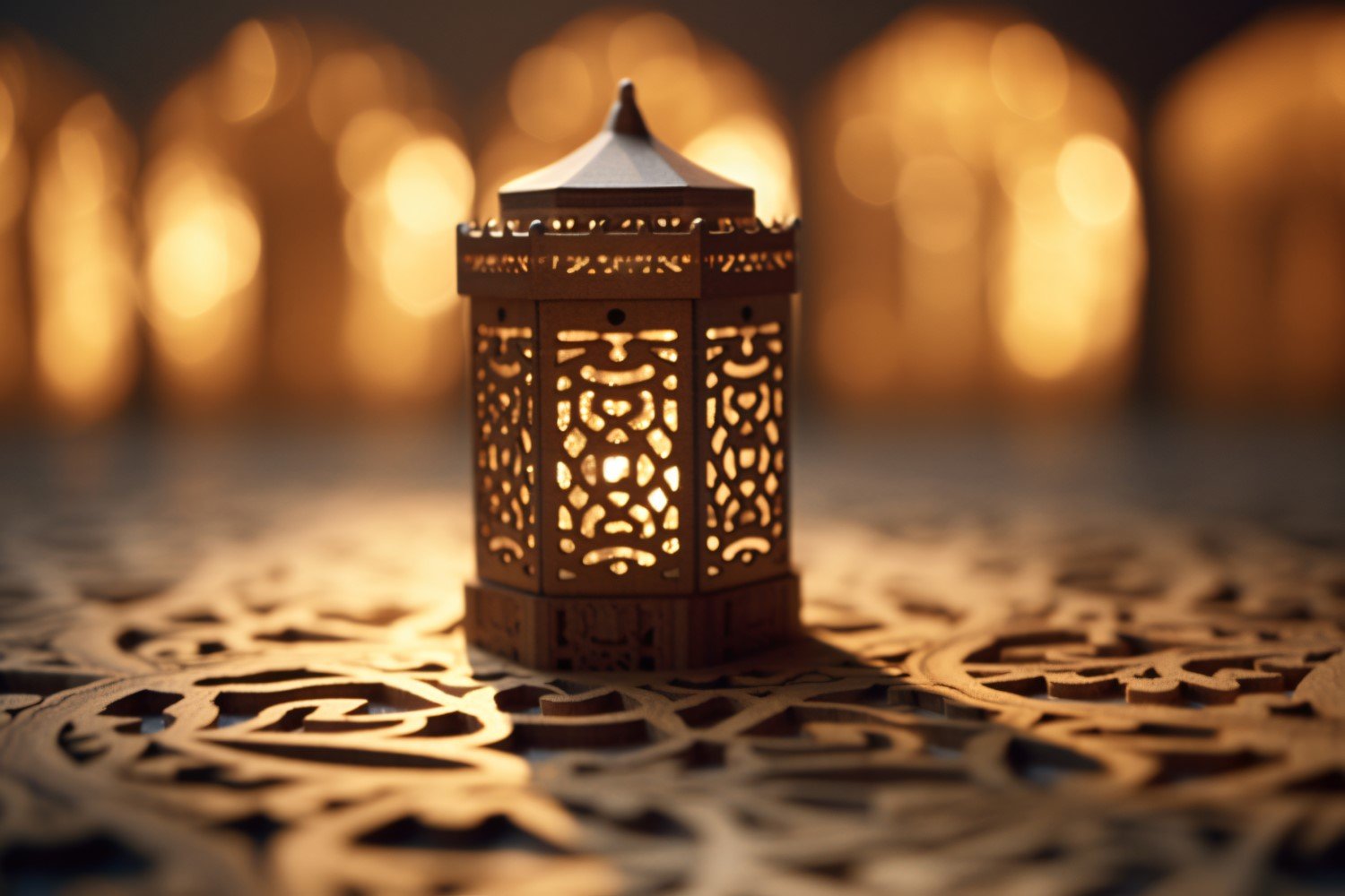 Eid al adha Islamic background, gold close up lantern 01