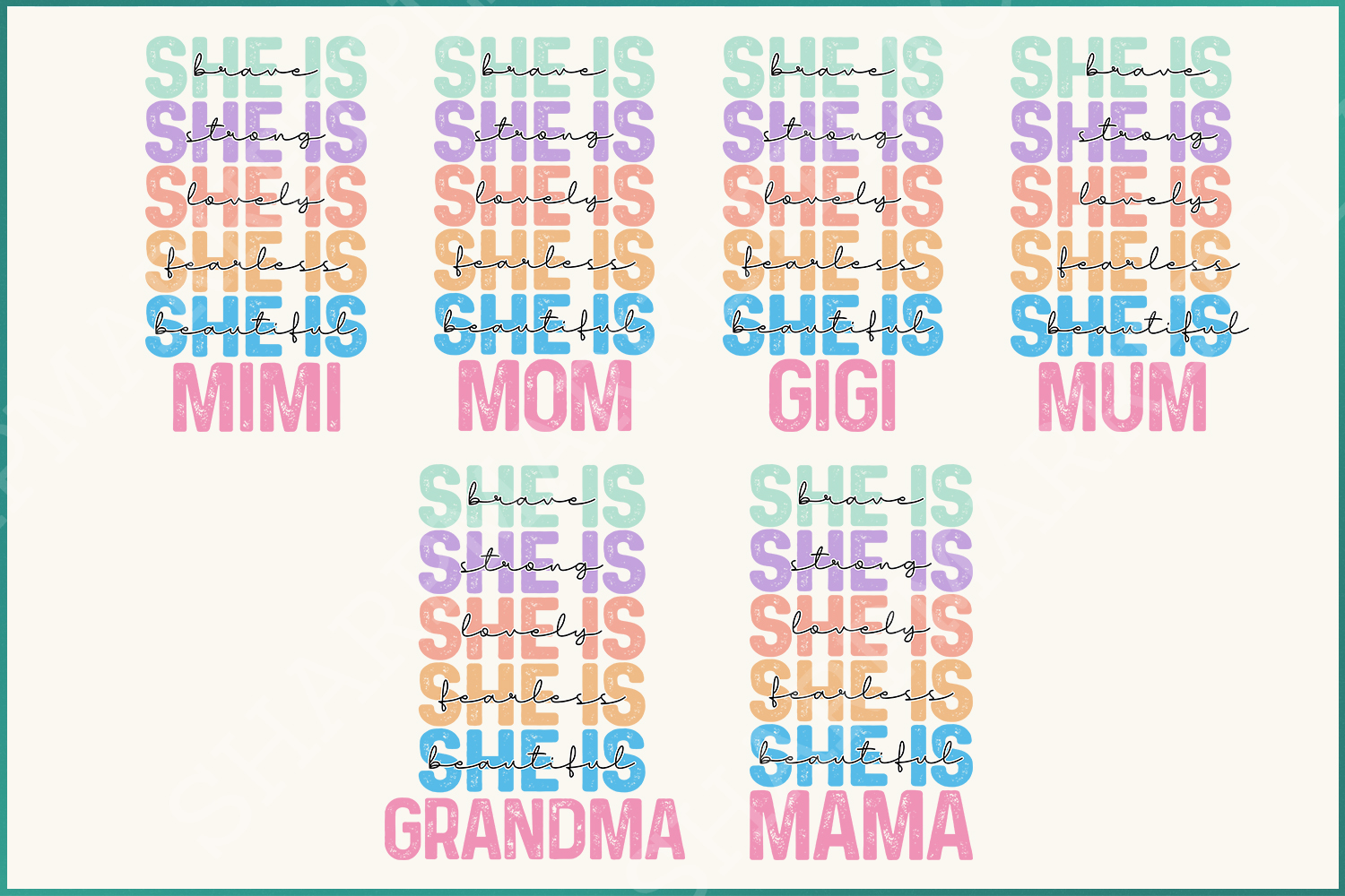 She is Mom PNG Bundle, Empowered Women Quote, Strong Mom Mother's Day PNG, Mom Life, Gift for Mom