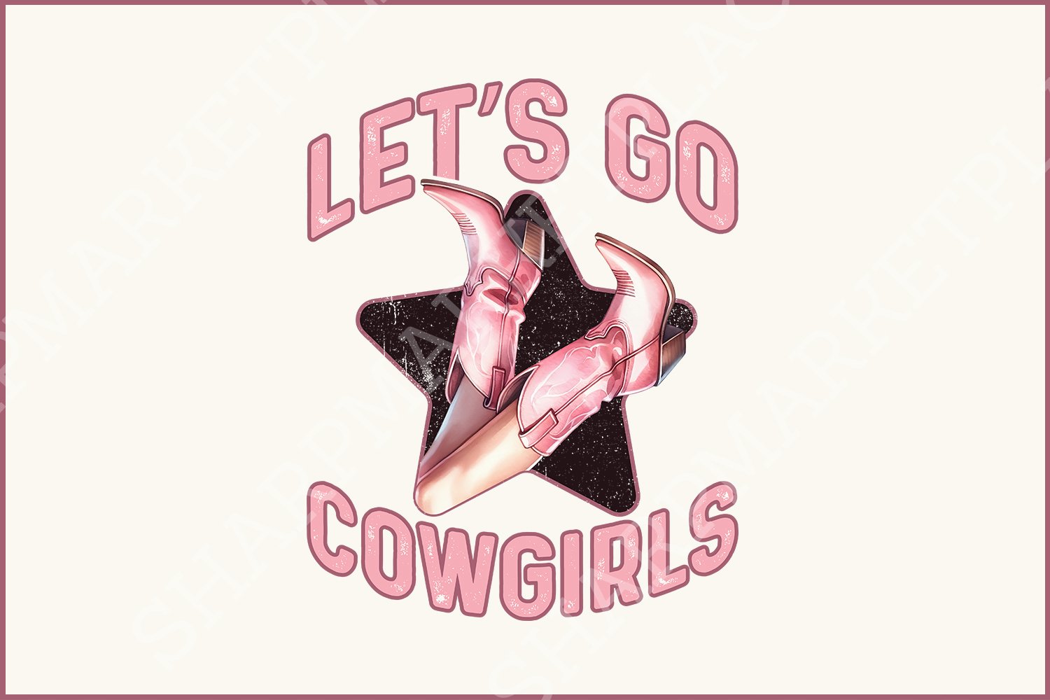 Let's Go Girls Cowgirl Sublimation PNG Bundle, Western Cowboy Boots Clipart, Country Music