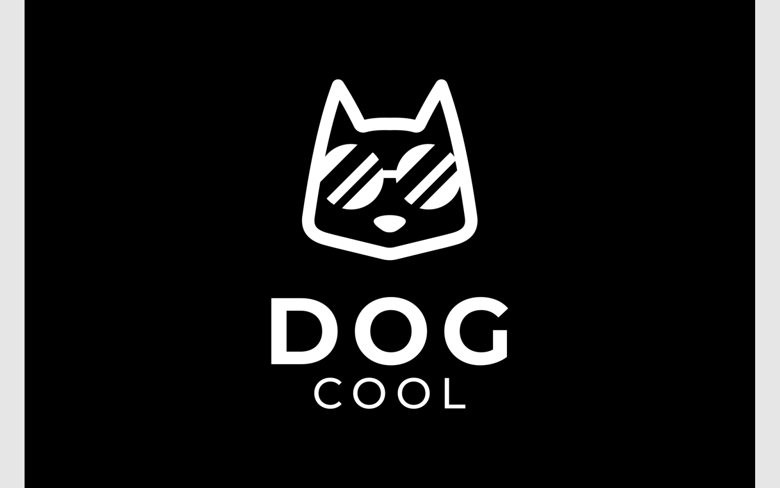 Cute Dog Cool Glasses Logo