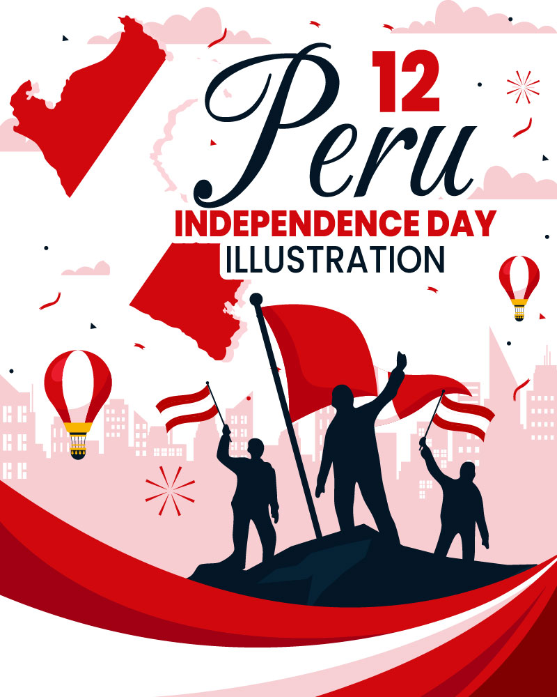 12 Peru Independence Day Illustration