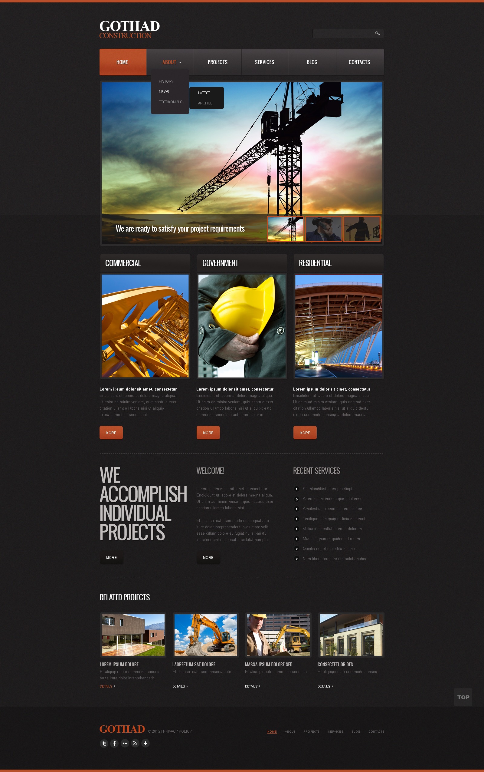 Construction Company Website Template