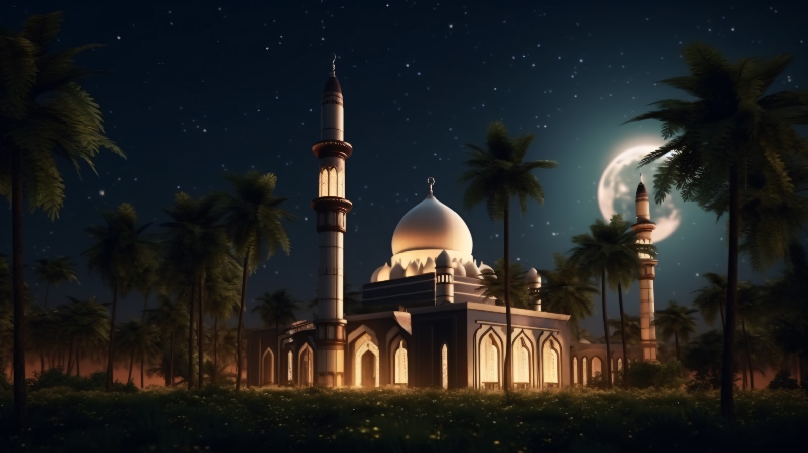 Eid ul adha design with Mosque and Palm Tree 11