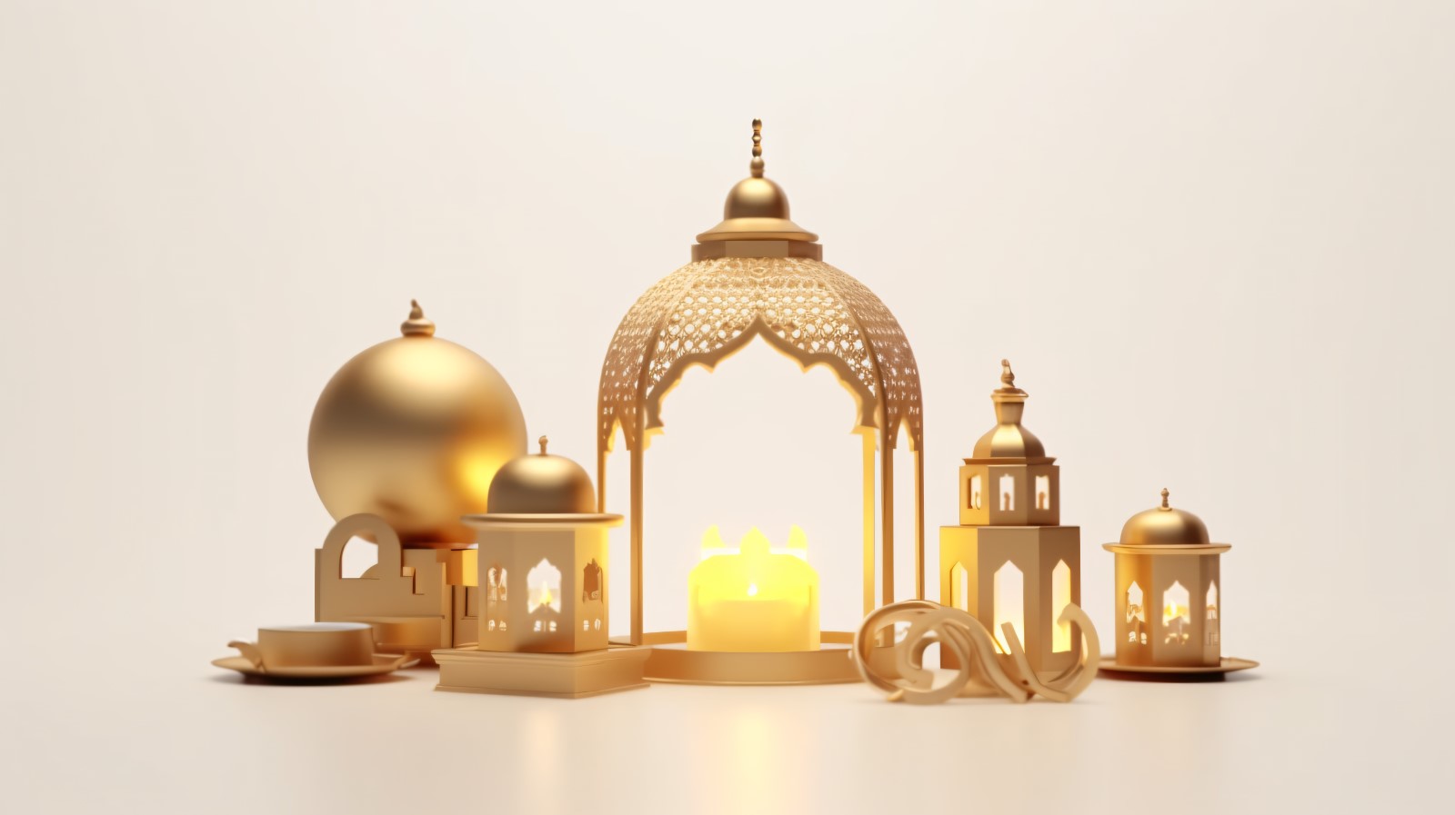 Eid ul adha Islamic background, gold close up lantern 10