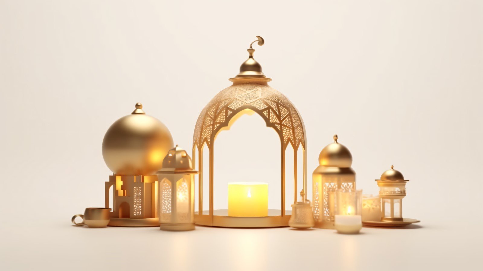 Eid ul adha Islamic background, gold close up lantern 16