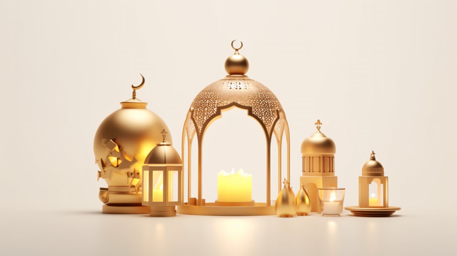 Eid ul adha Islamic background, gold close up lantern 23