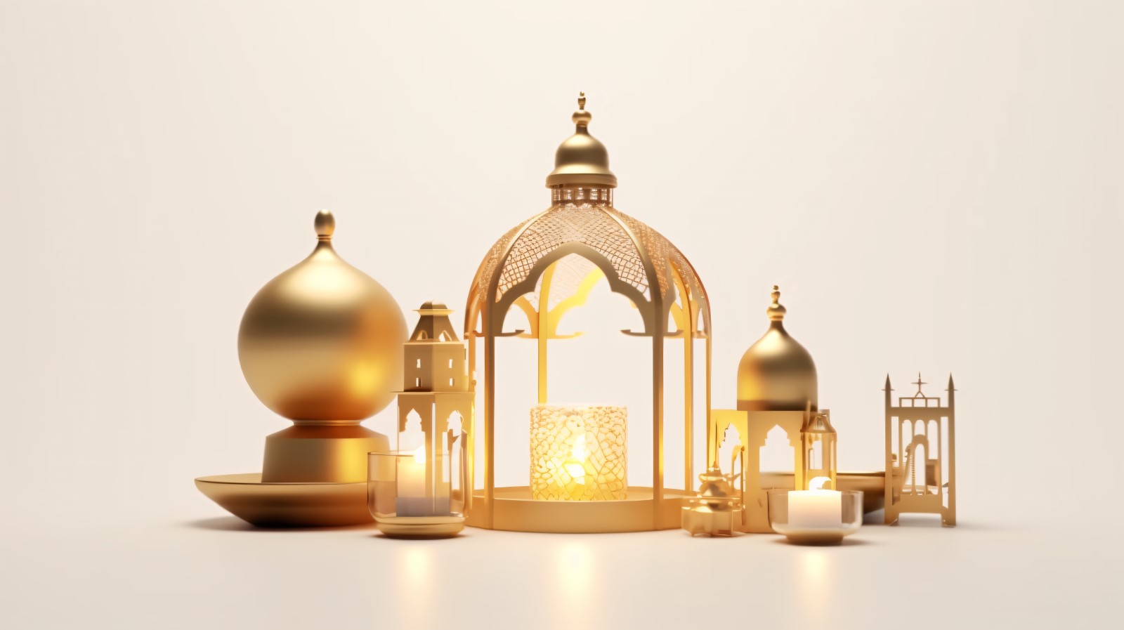 Eid ul adha Islamic background, gold close up lantern 25
