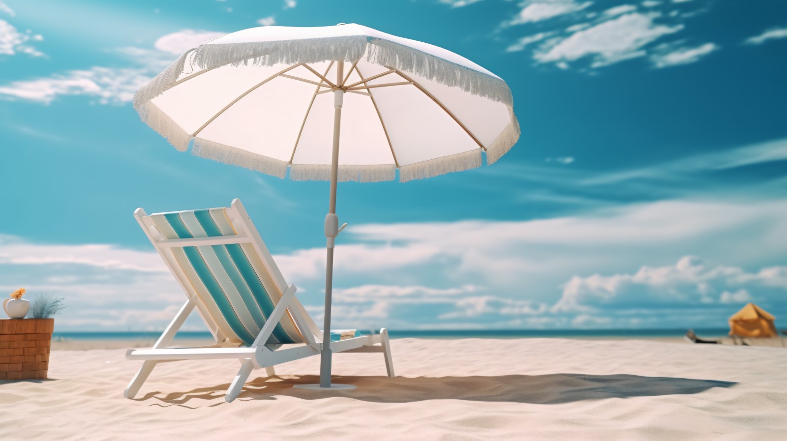 Beach summer Outdoor Beach chair with umbrella 083