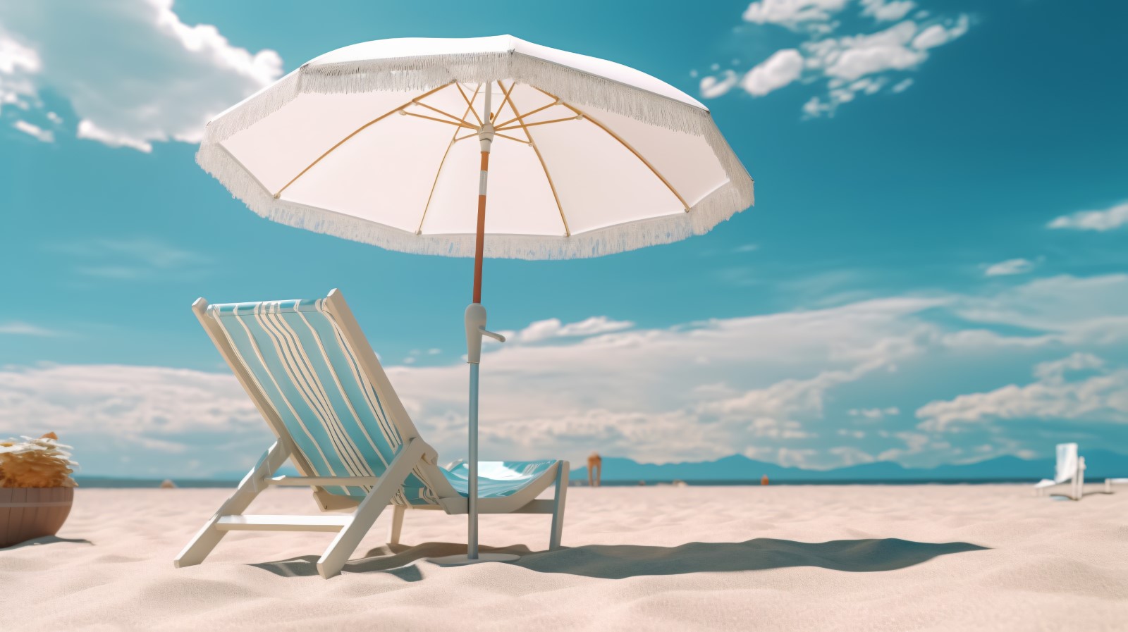 Beach summer Outdoor Beach chair with umbrella 085