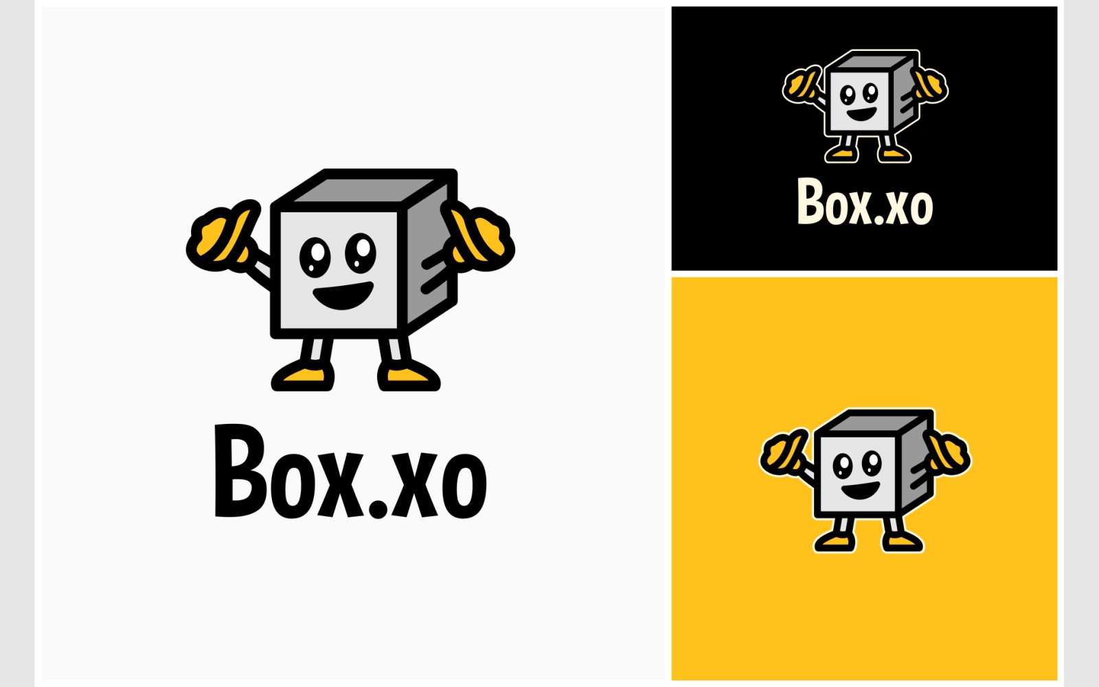 Cute Box Package Mascot Logo