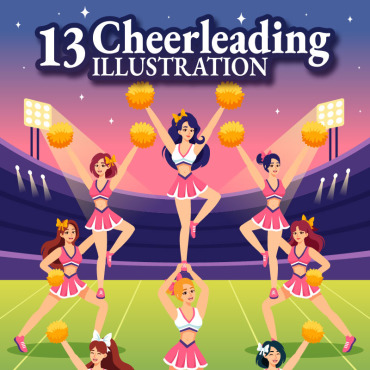 Cheerleading Gymnastics Illustrations Templates 411278