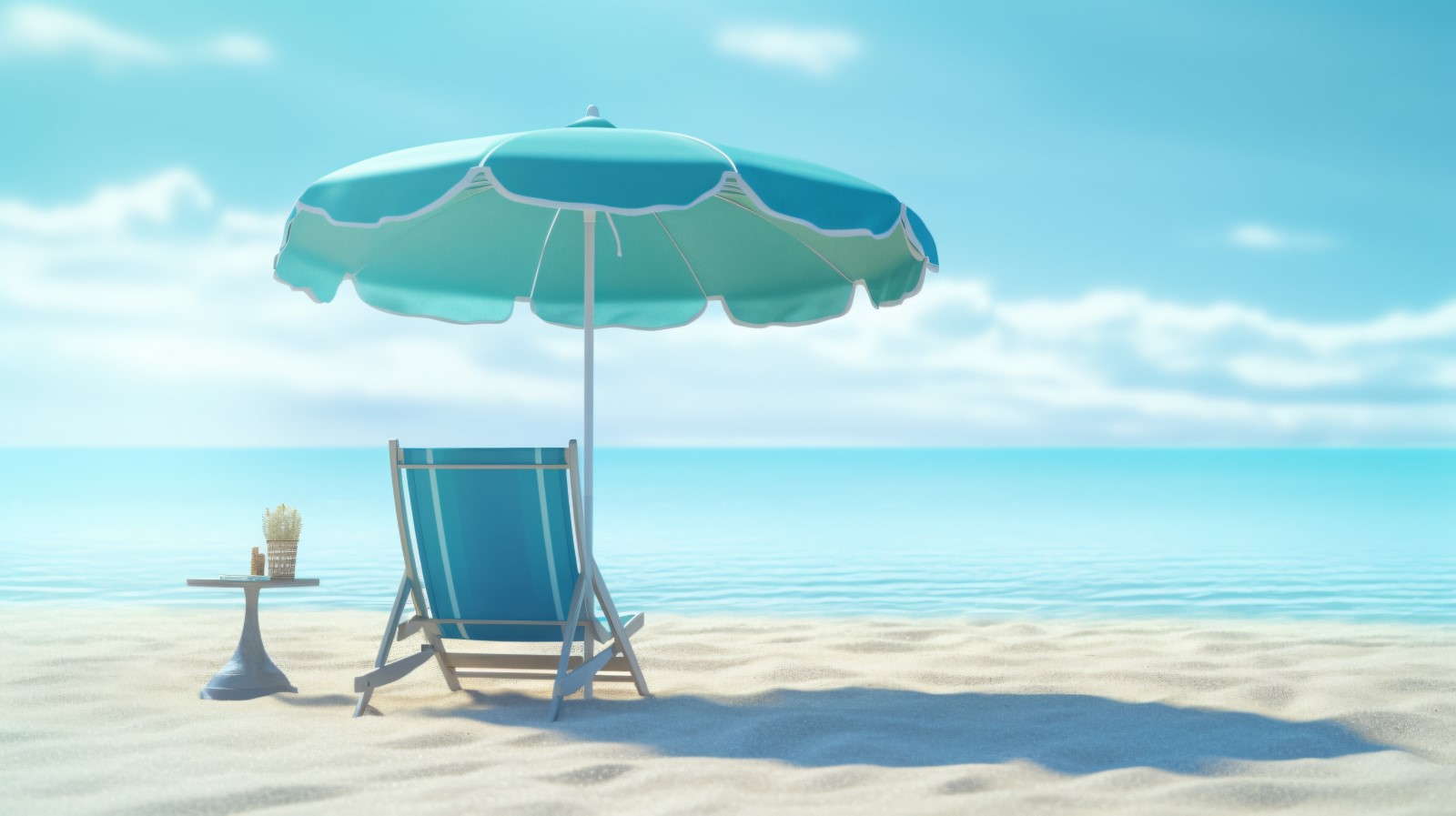 Beach summer Outdoor Beach chair with umbrella sunny day 244