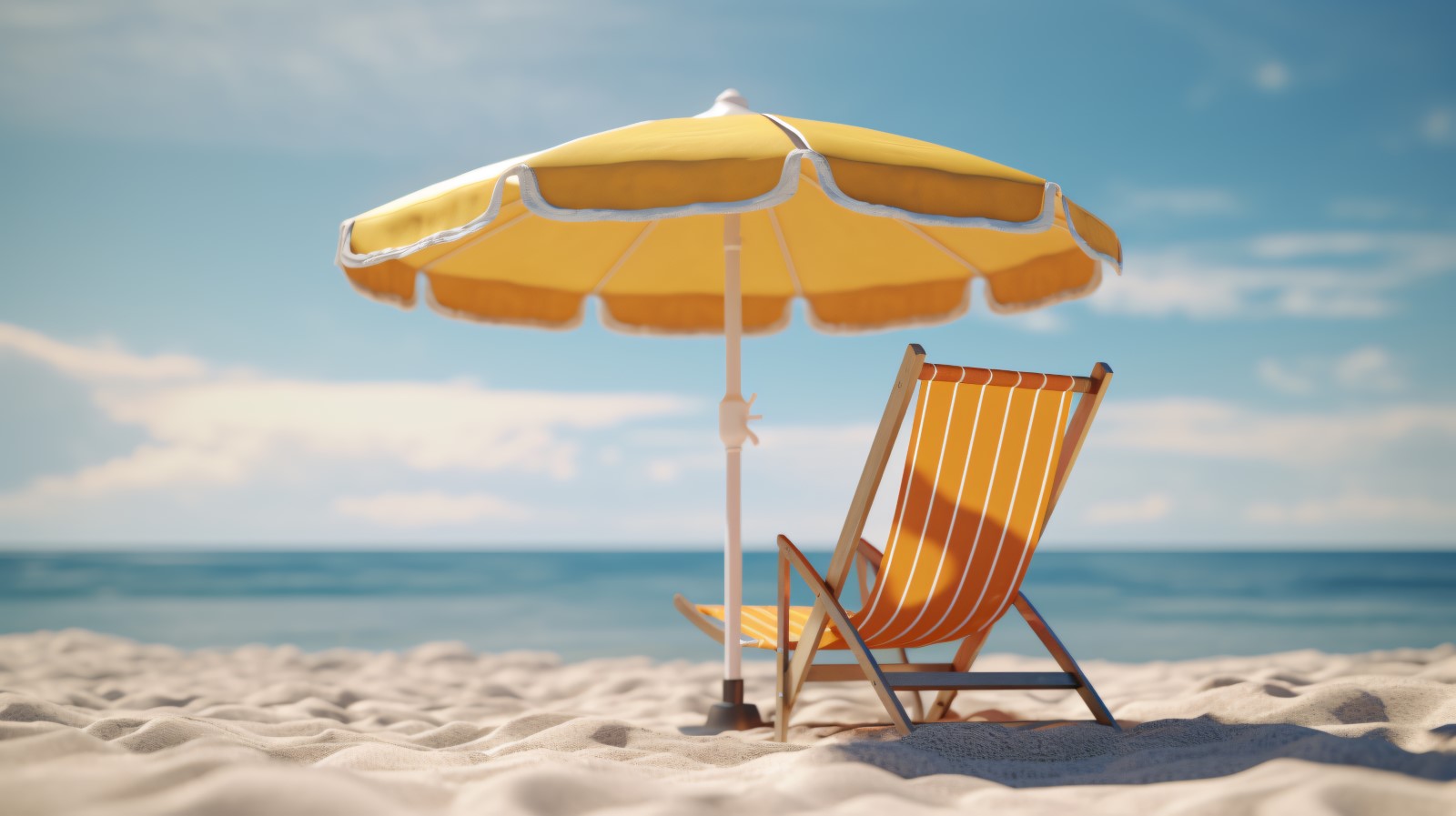 Beach summer Outdoor Beach chair with umbrella sunny day 227