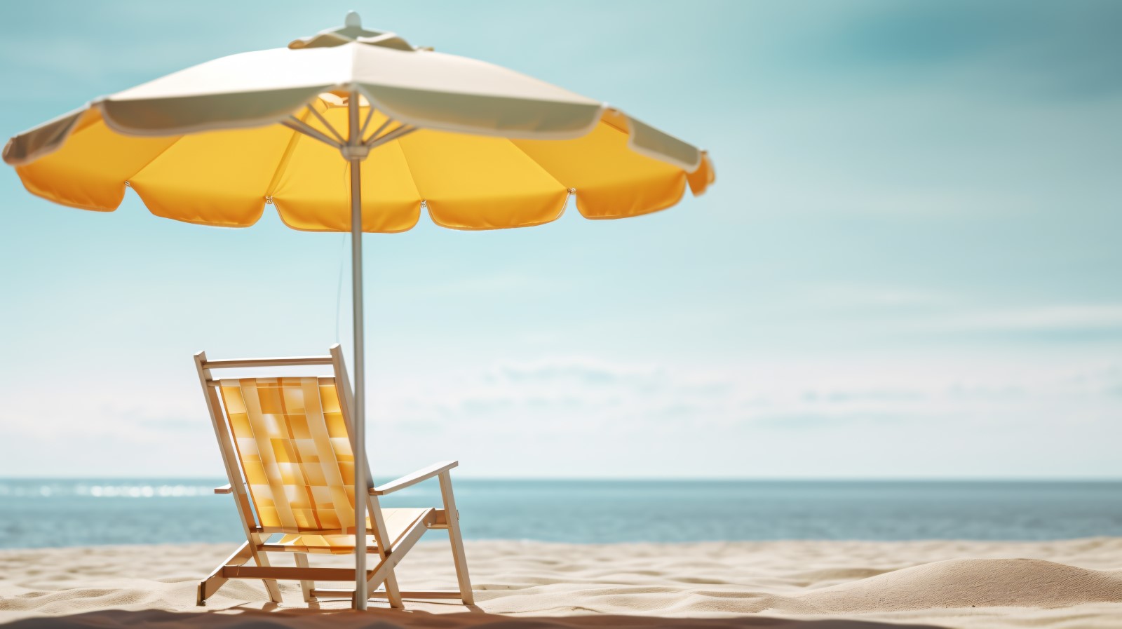 Beach summer Outdoor Beach chair with umbrella sunny day 248